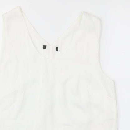 Womens UK Size 12 Preworn White Basic Blouse