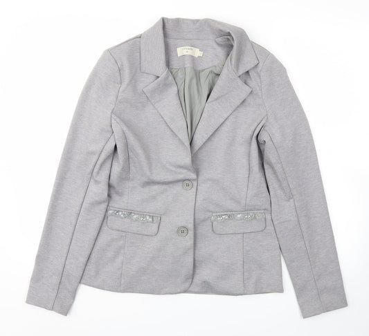 Womens UK Size M Cream Grey Jacket