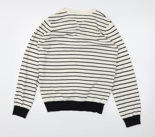 Topman Mens Ivory Striped  Pullover Sweatshirt Size S
