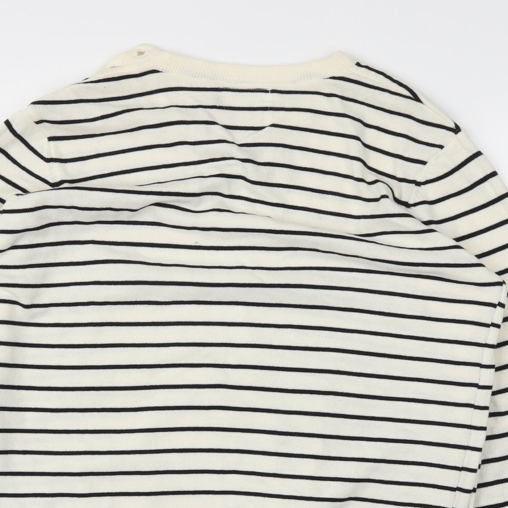 Topman Mens Ivory Striped  Pullover Sweatshirt Size S