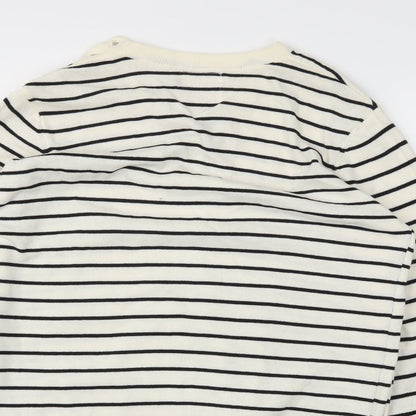 Topman Mens Ivory Striped  Pullover Sweatshirt Size S