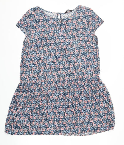 F&F Womens Blue Floral  Fit & Flare  Size 16