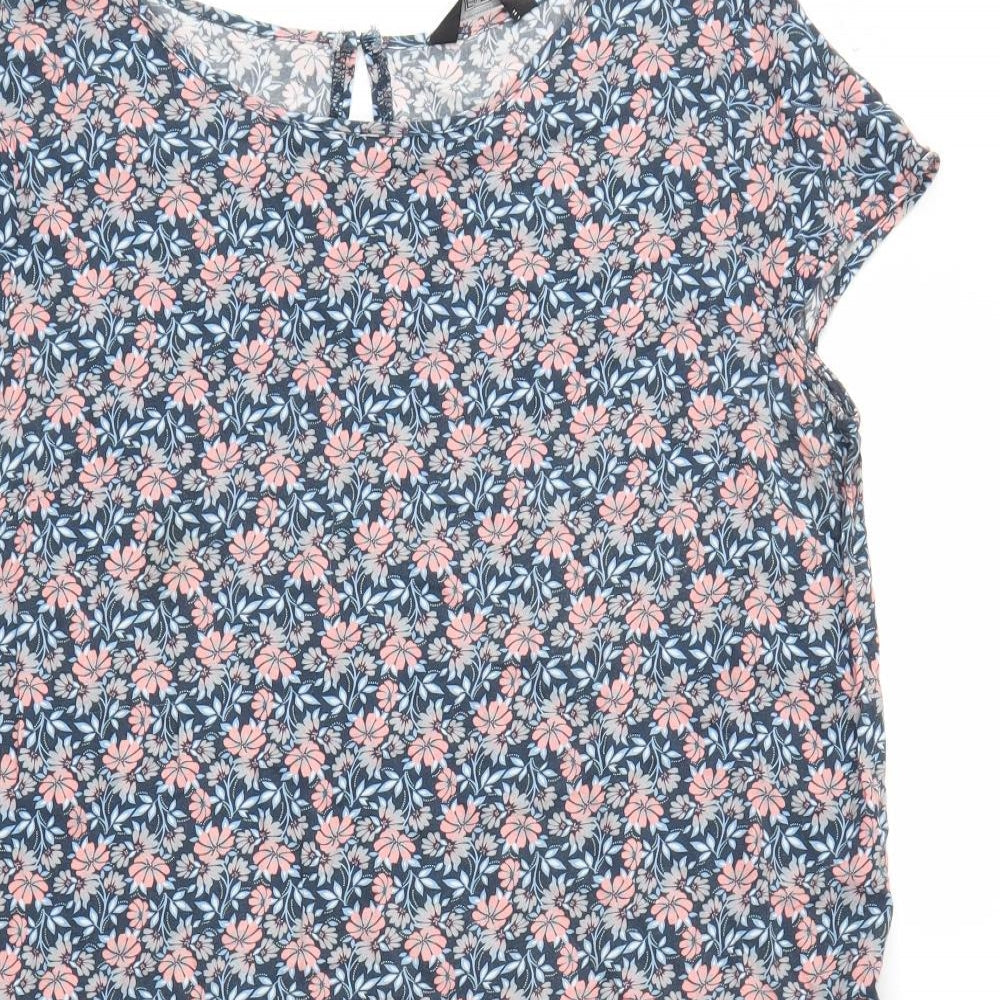 F&F Womens Blue Floral  Fit & Flare  Size 16