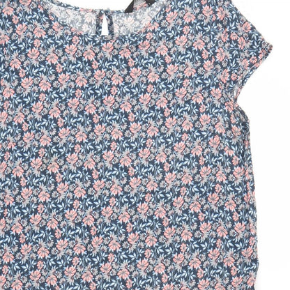 F&F Womens Blue Floral  Fit & Flare  Size 16