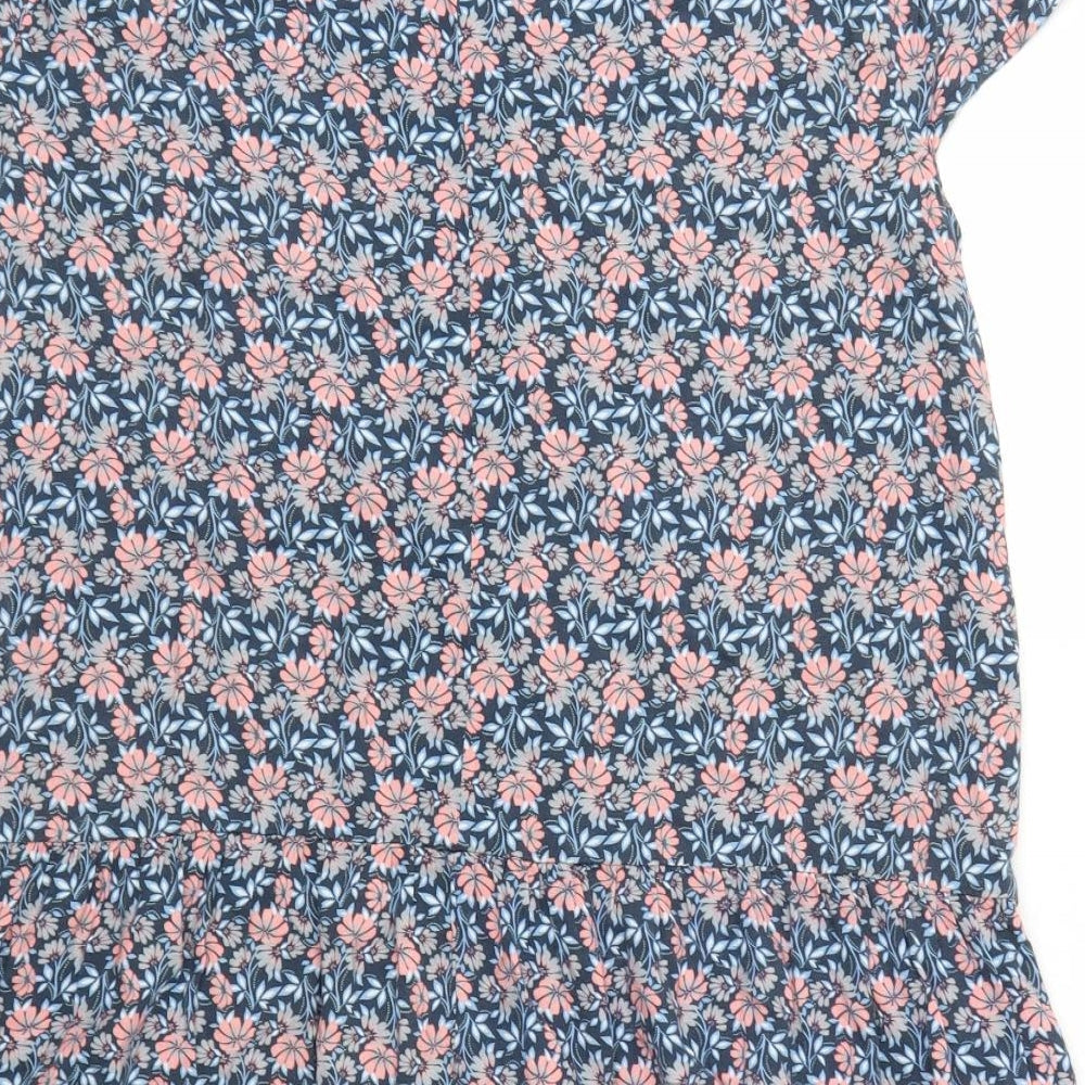 F&F Womens Blue Floral  Fit & Flare  Size 16