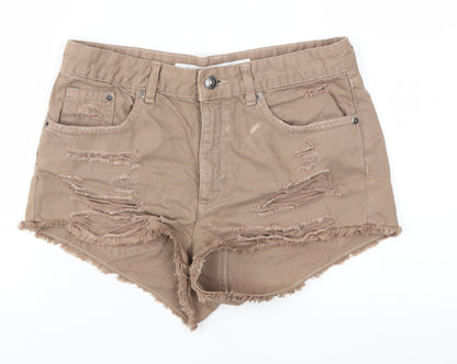 H&M Womens Brown   Hot Pants Shorts Size 10