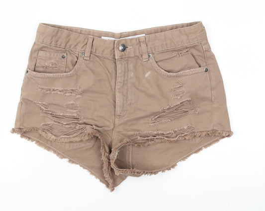 H&M Womens Brown   Hot Pants Shorts Size 10