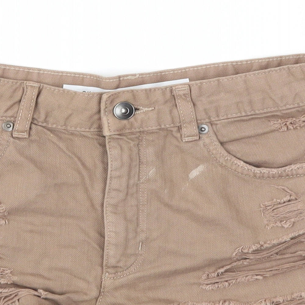 H&M Womens Brown   Hot Pants Shorts Size 10