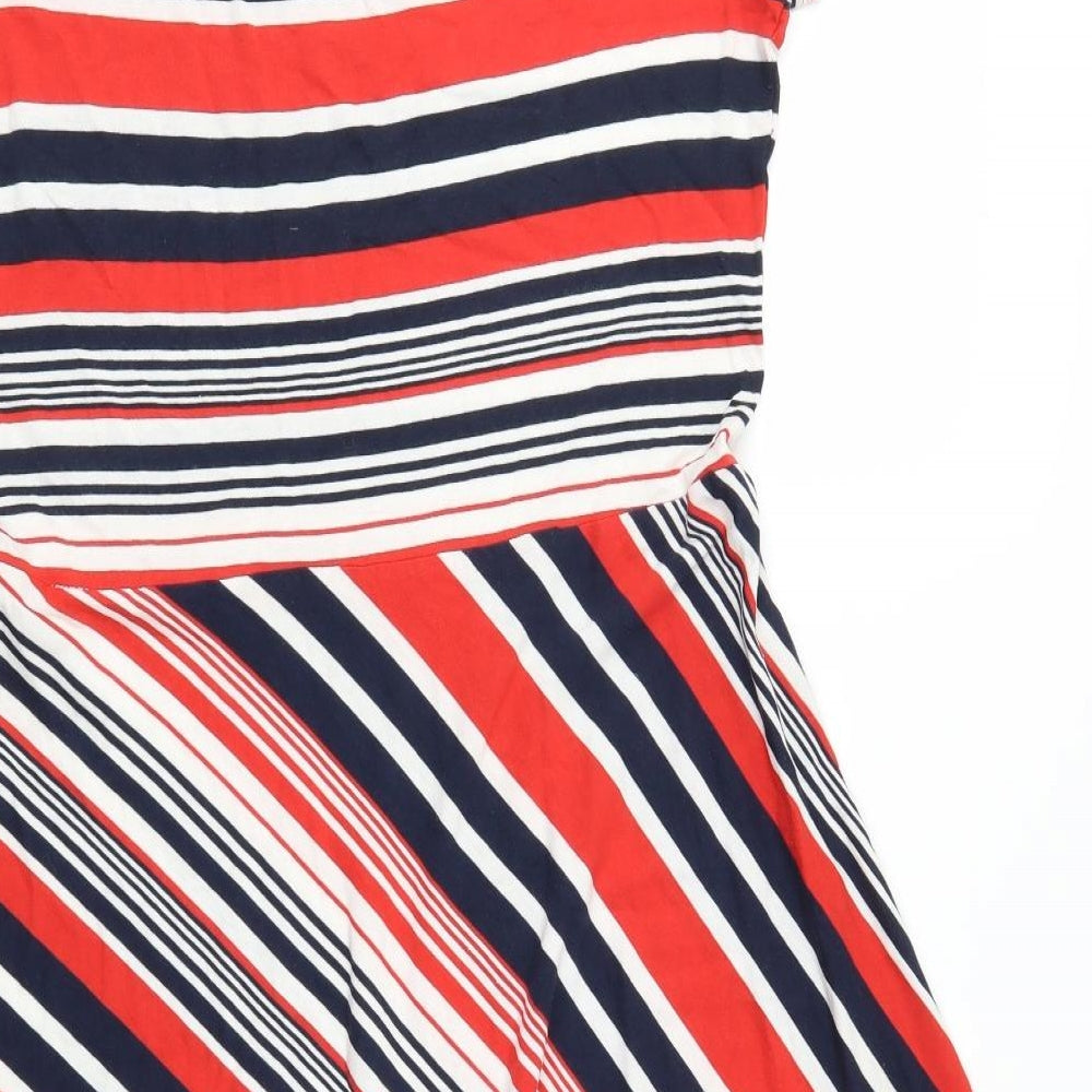 ESMARA  Womens Red Striped  Fit & Flare  Size L