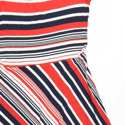 ESMARA  Womens Red Striped  Fit & Flare  Size L