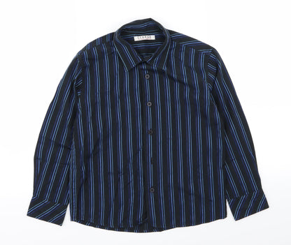 Asda George Boys Black Striped  Basic Dress Shirt Size 7-8 Years