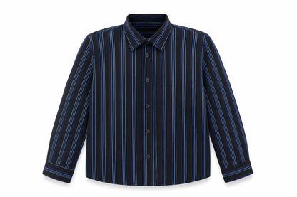 Asda George Boys Black Striped  Basic Dress Shirt Size 7-8 Years