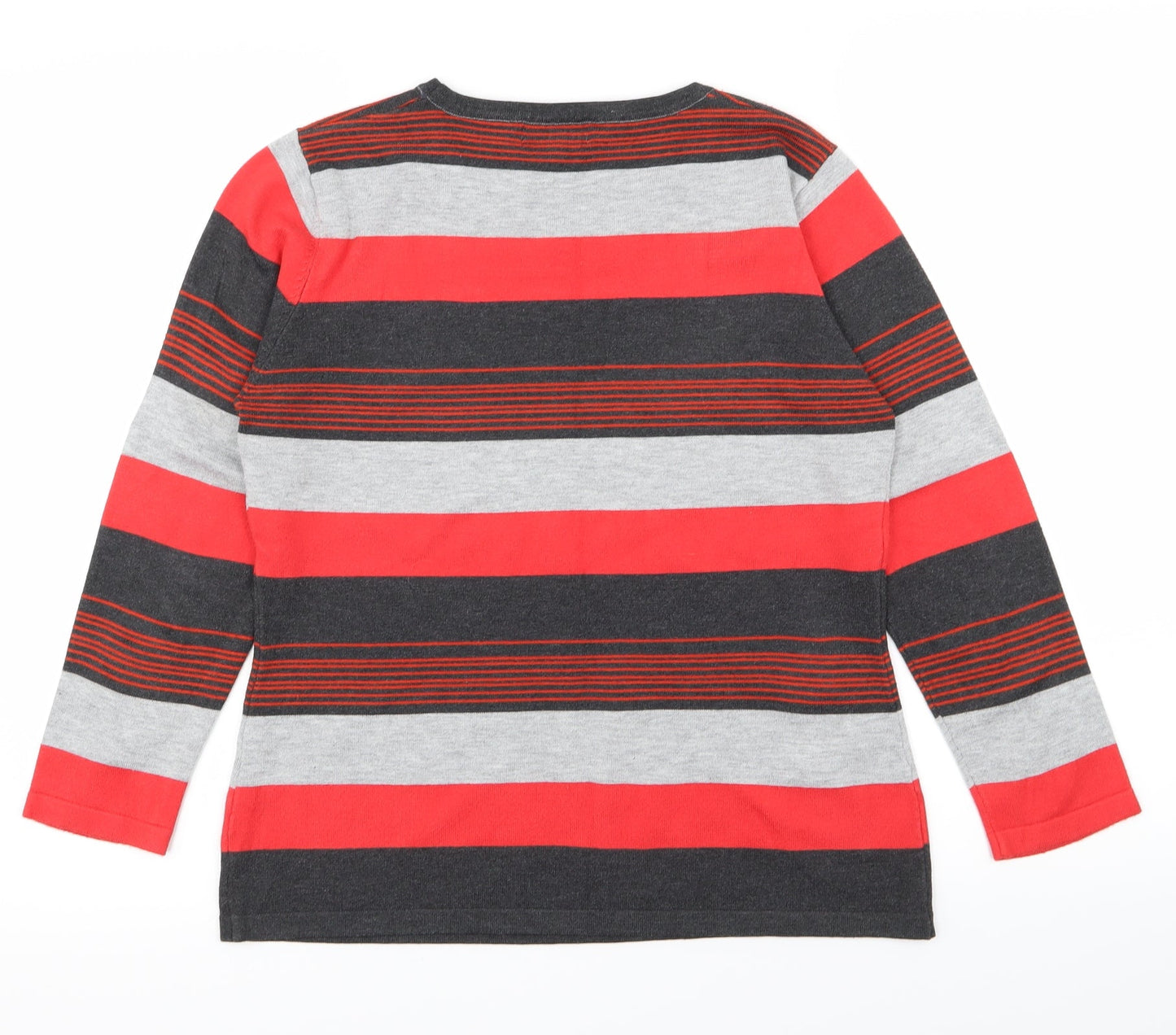 chanti Womens Red Striped  Basic T-Shirt Size M