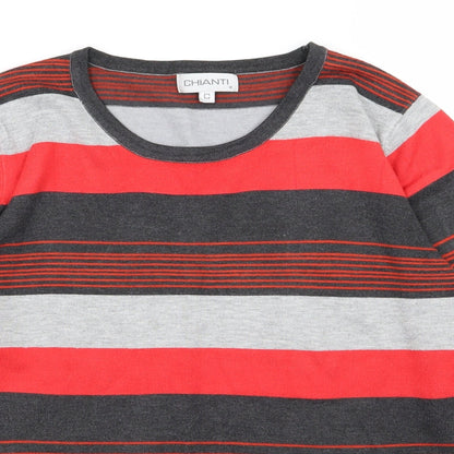 chanti Womens Red Striped  Basic T-Shirt Size M