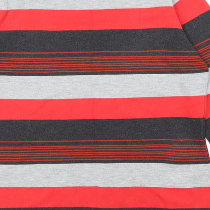 chanti Womens Red Striped  Basic T-Shirt Size M