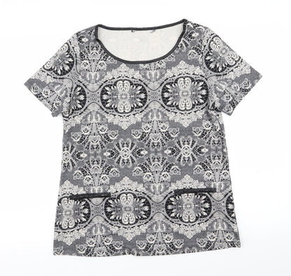 Womens UK Size 10 Dorothy Perkins Black Basic T-Shirt