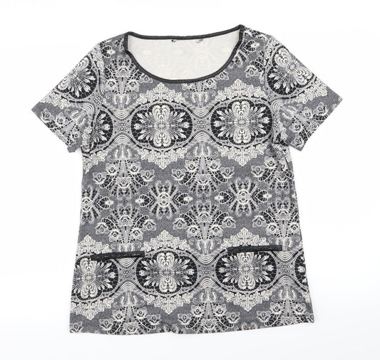 Womens UK Size 10 Dorothy Perkins Black Basic T-Shirt