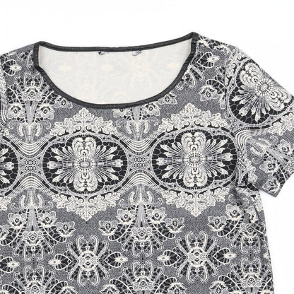 Womens UK Size 10 Dorothy Perkins Black Basic T-Shirt