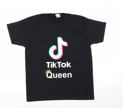 Fruit of the Loom Girls Black   Basic T-Shirt Size 9-10 Years  - Tik Tok