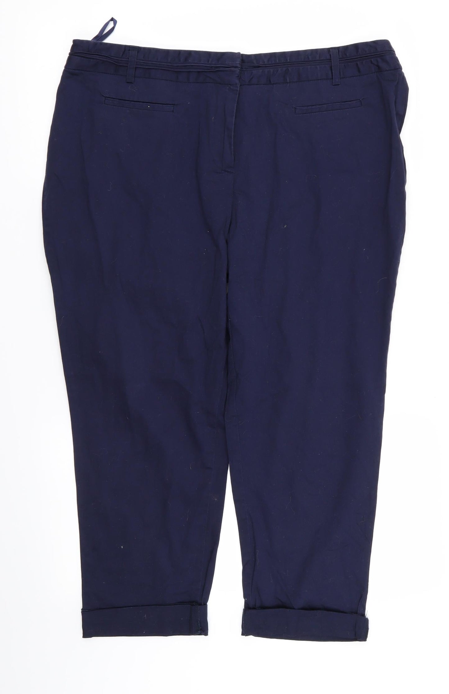 Womens UK Size 20 Epilogue Regular Fit Capri Blue Trousers