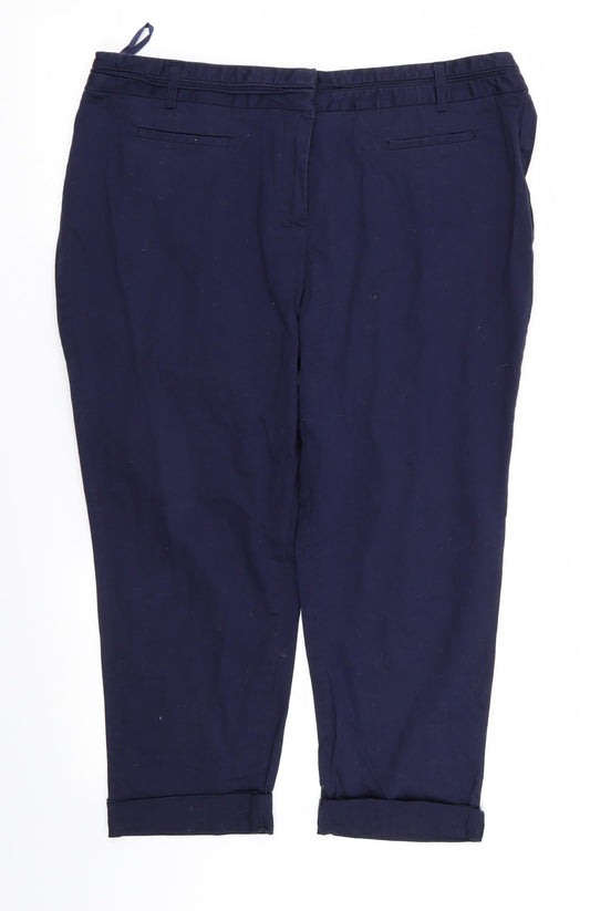 Womens UK Size 20 Epilogue Regular Fit Capri Blue Trousers