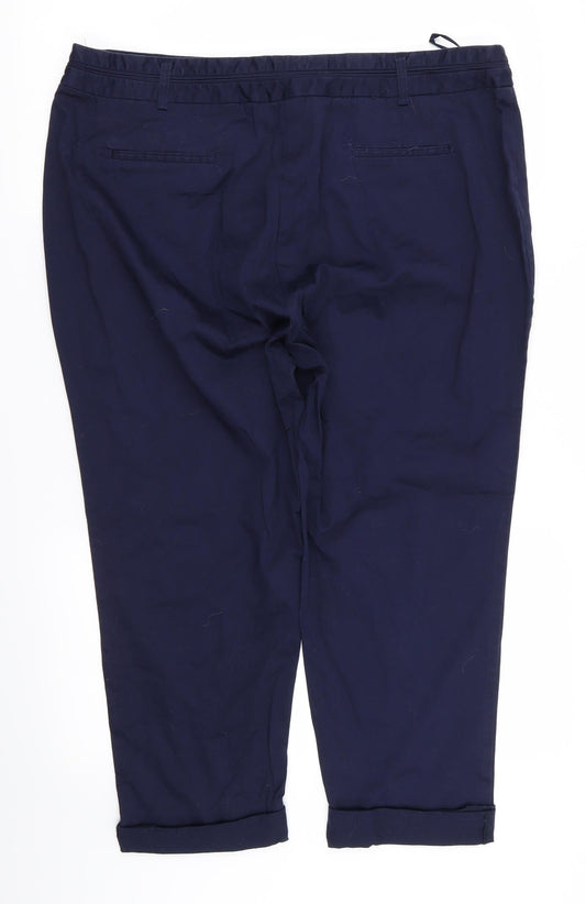 Womens UK Size 20 Epilogue Regular Fit Capri Blue Trousers