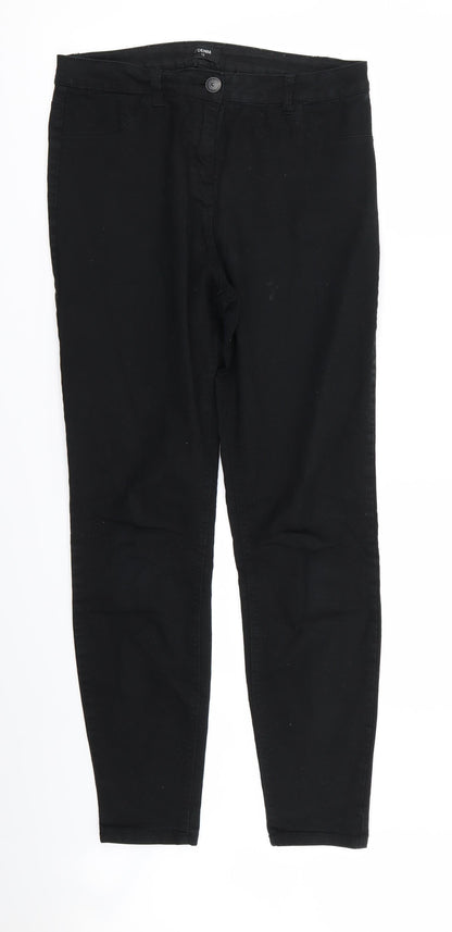 Womens UK Size 12 Denim Regular Fit Skinny Black Jeans