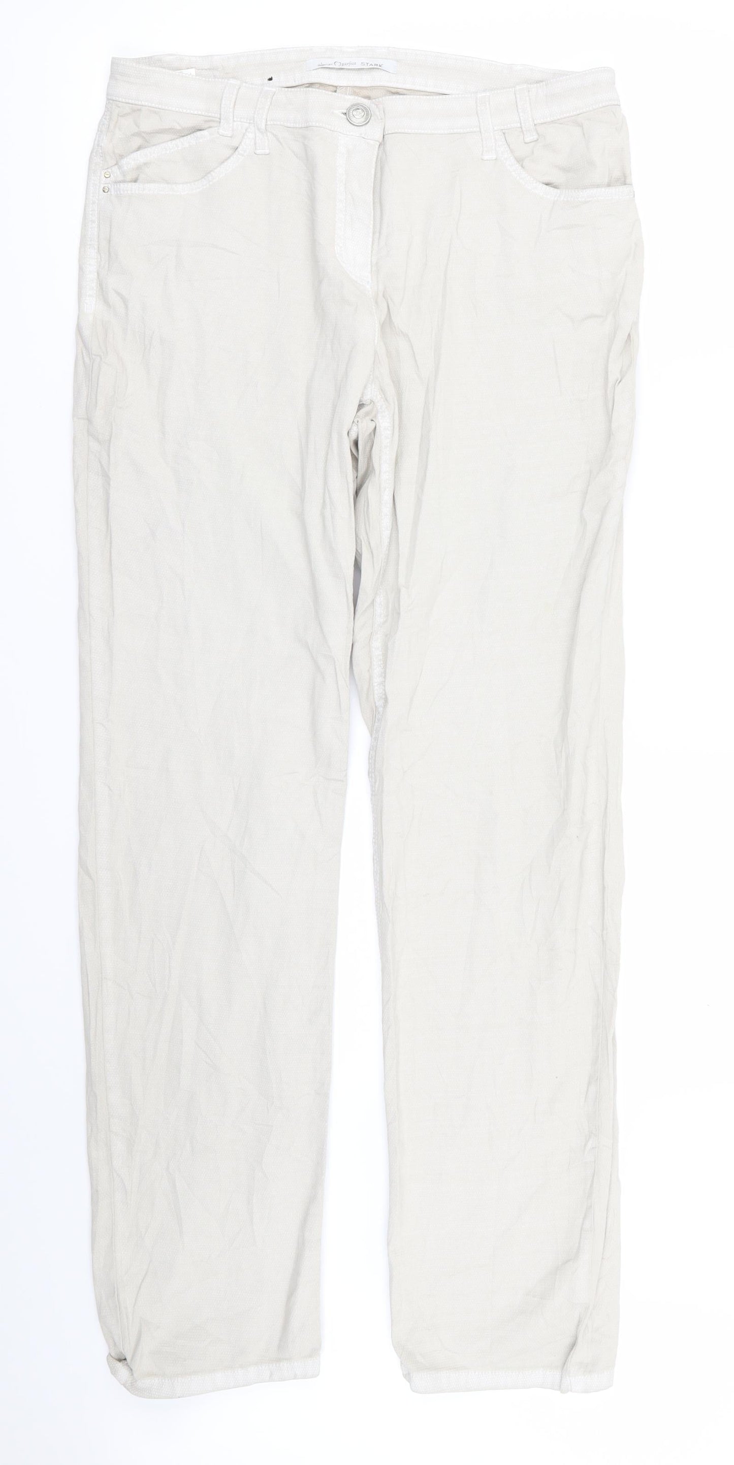 Womens UK Size 16 Stark Regular Fit  Beige Trousers