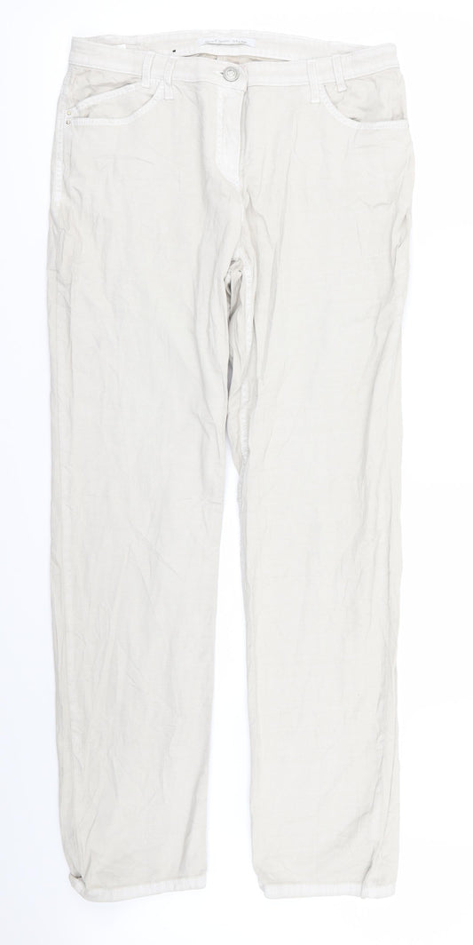 Womens UK Size 16 Stark Regular Fit  Beige Trousers
