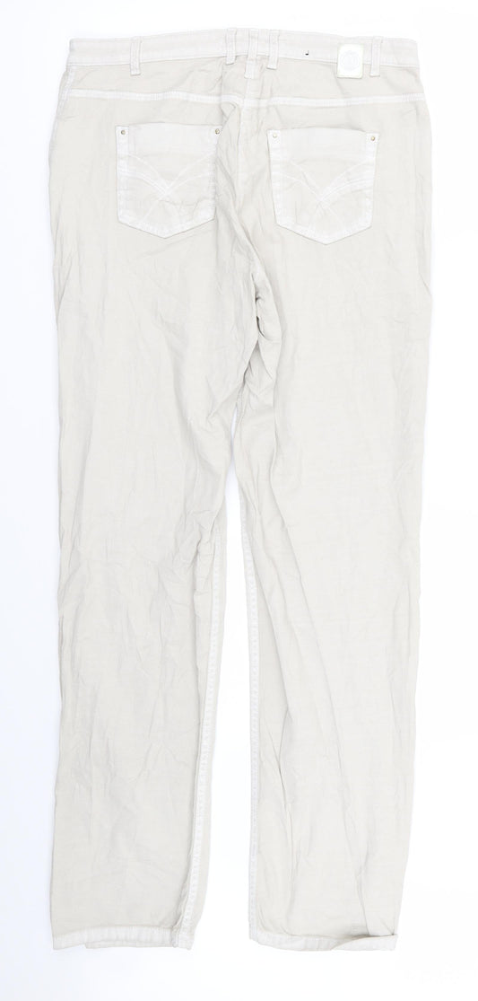 Womens UK Size 16 Stark Regular Fit  Beige Trousers