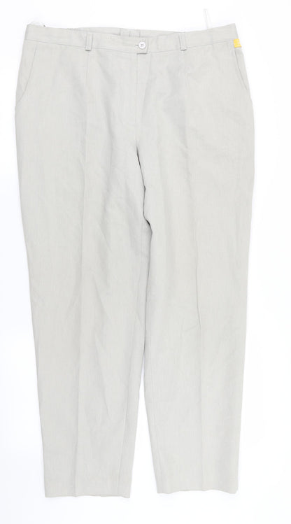 Womens UK Size 22 Preworn Regular Fit  Grey Trousers