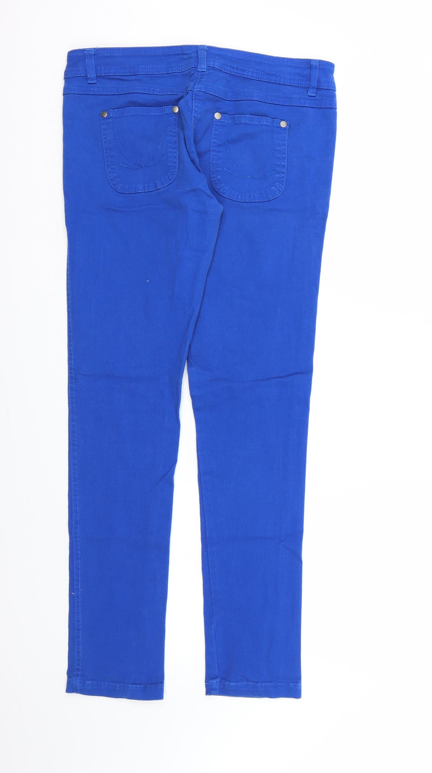 Denim & Co. Womens Blue  Denim Straight Jeans Size 12 L30 in