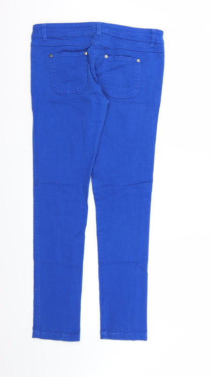 Denim & Co. Womens Blue  Denim Straight Jeans Size 12 L30 in