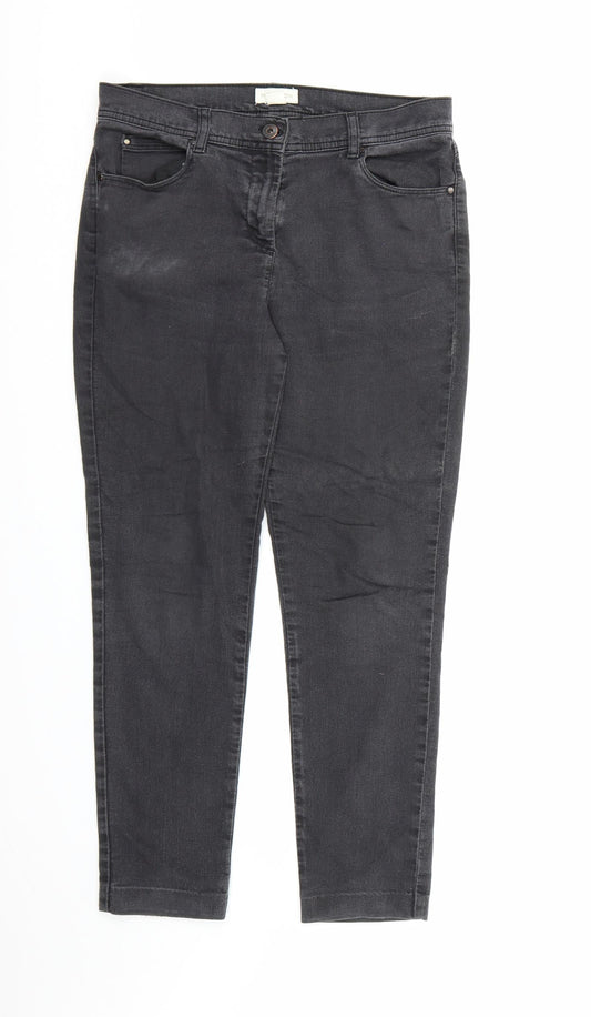 Monsoon Womens Grey  Denim Skinny Jeans Size 12 L25 in