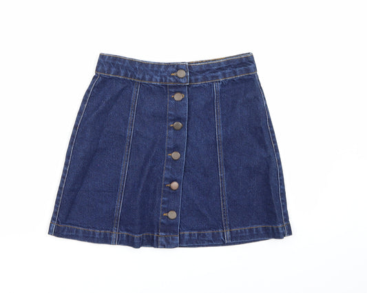 New Look Womens Blue  Denim A-Line Skirt Size 8