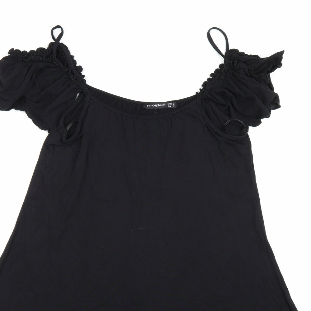 Womens UK Size 8 Atmosphere Black Basic Blouse