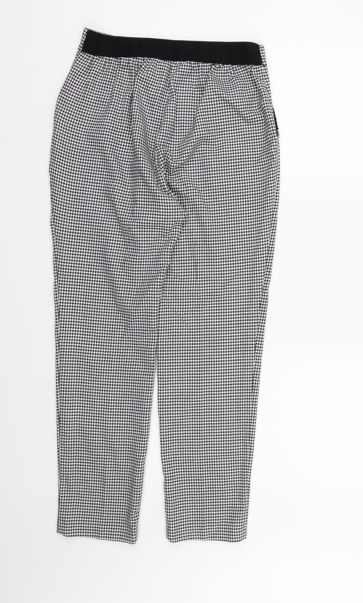 F&F Womens White Houndstooth  Pedal Pusher Trousers Size 8 L26 in