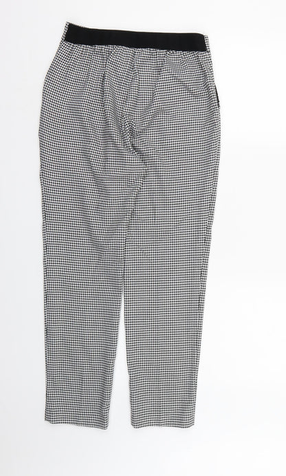 F&F Womens White Houndstooth  Pedal Pusher Trousers Size 8 L26 in