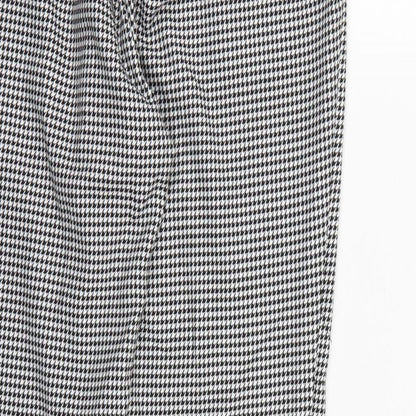 F&F Womens White Houndstooth  Pedal Pusher Trousers Size 8 L26 in
