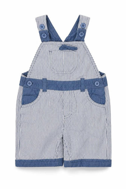 Matalan Boys Blue Striped  Dungaree One-Piece Size 6-9 Months