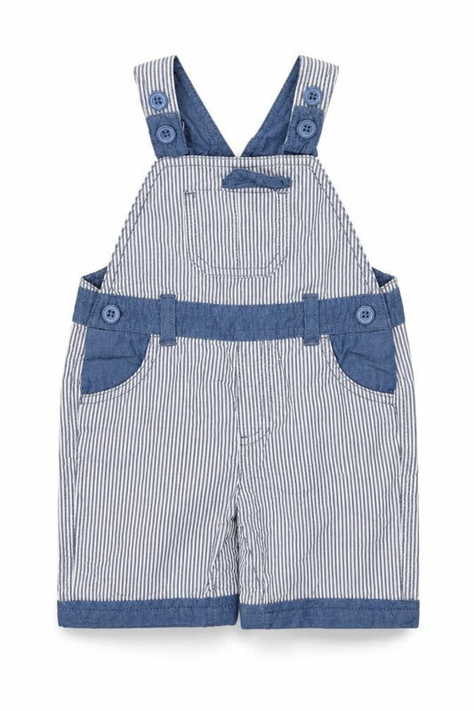 Matalan Boys Blue Striped  Dungaree One-Piece Size 6-9 Months