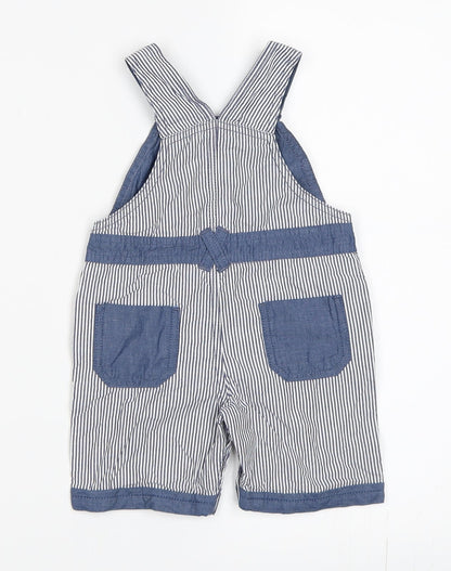 Matalan Boys Blue Striped  Dungaree One-Piece Size 6-9 Months