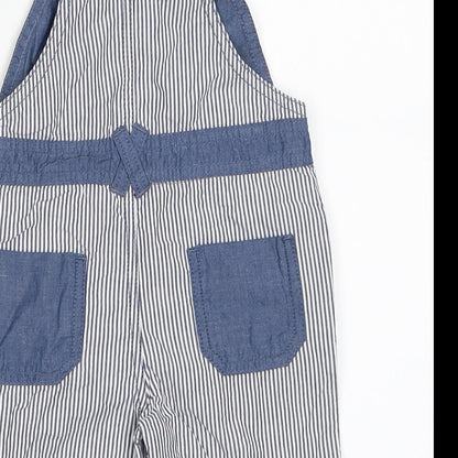 Matalan Boys Blue Striped  Dungaree One-Piece Size 6-9 Months