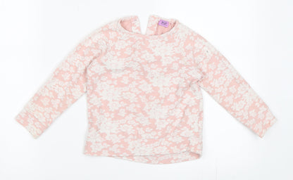 F&F Girls Pink Floral  Pullover Sweatshirt Size 2-3 Years