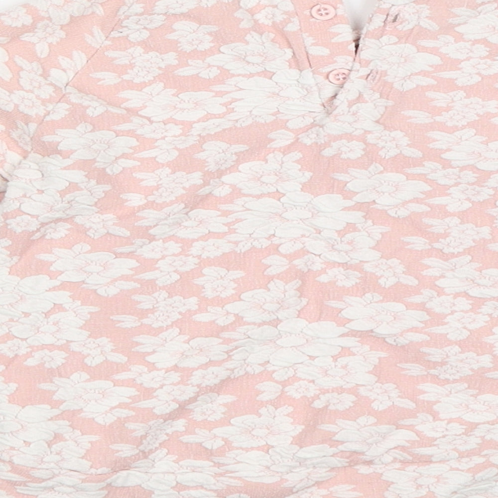 F&F Girls Pink Floral  Pullover Sweatshirt Size 2-3 Years
