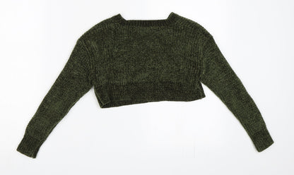New Look Girls Green   Pullover Jumper Size 9 Years  - cropped jumper