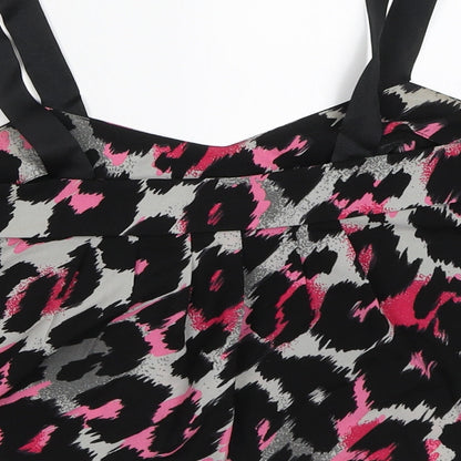 Red or Dead Womens Grey Animal Print  Cropped Blouse Size 8