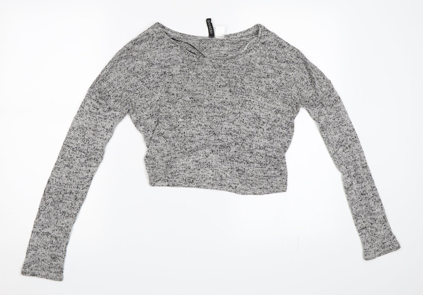 Womens UK Size S H&M Grey Cropped T-Shirt