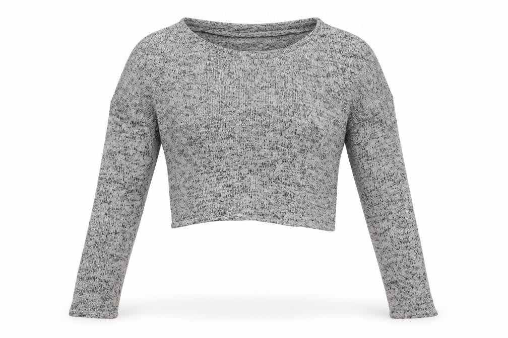 Womens UK Size S H&M Grey Cropped T-Shirt
