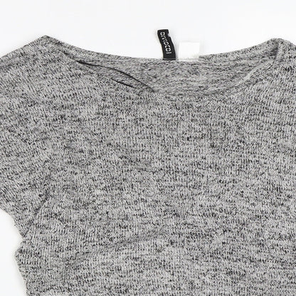 Womens UK Size S H&M Grey Cropped T-Shirt